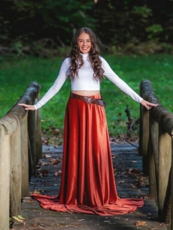 Agneshka Dresses & Skirts - Agneshka Full Circle Velvet Maxi Skirt - Red Orange Rust Womens Extra Small